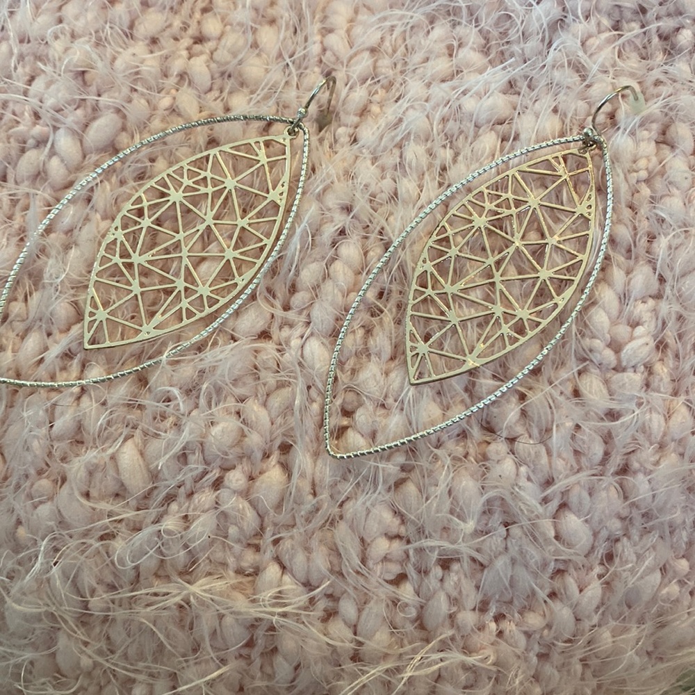 Mixed metal, playful, geometric earrings.. very light!